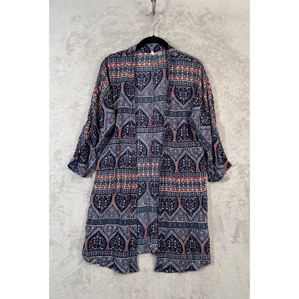 Roxy Beach Cover-Up Size XS Blue Bandana Paisley Boho Beachy Summer Vacation